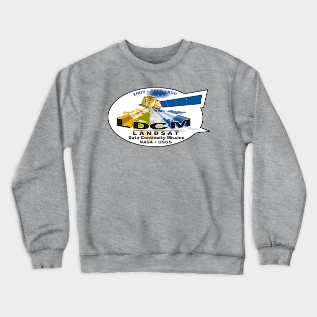 LANDSAT Data Continuity Mission Logo Crewneck Sweatshirt by Spacestuffplus